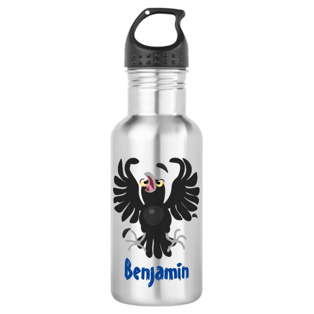 Botella De Agua Gracioso ilustracion de personalizado de cuervos l (Anverso)