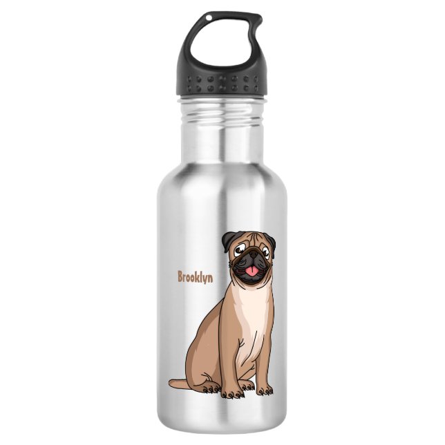 Botella De Agua Gracioso ilustracion de personalizado de perro de  (Anverso)