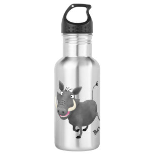 Botella De Agua Gracioso ilustracion de personalizado porcina afri