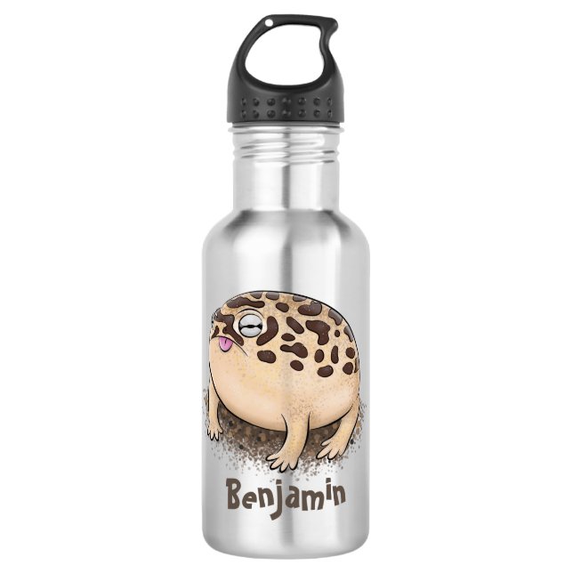 Botella De Agua Gracioso ilustracion personalizado de rana de lluv (Anverso)