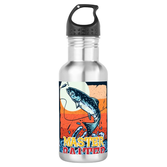 Botella De Agua Gracioso Maestro Pescador Baiter (Anverso)