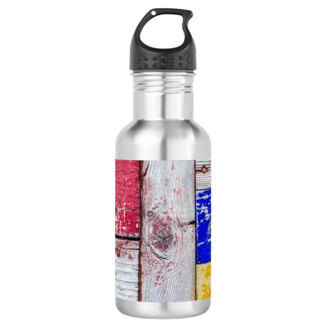 Botella De Agua Gracioso Neoplasticismo estilo de arte de madera (Anverso)