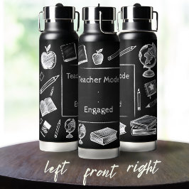 Botella De Agua Gracioso profesor de primaria en pizarra blanca