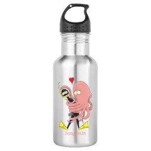 Botella De Agua Gracioso pulpo abrazos buceo humor personalizado