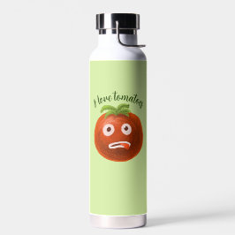 Botella De Agua Gracioso Tomate Personalizado Verde Vegetario