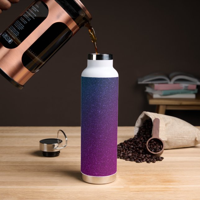 Botella de agua gradiente de galaxia - Efecto de r (Café)