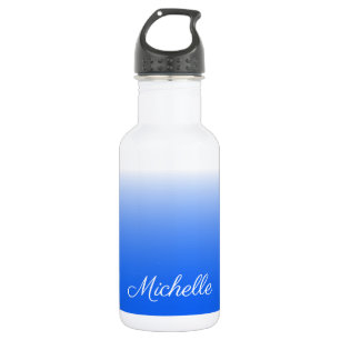 Botella De Agua Gradiente personalizado azul eléctrico oscuro