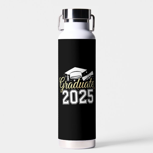 Botella De Agua Graduación De 2025 Graduado (Delantero)