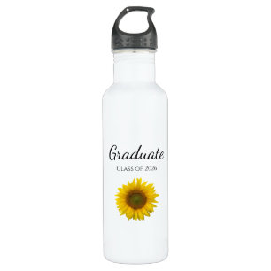 Botella De Agua Graduación de la clase de girasoles botánicos de 2