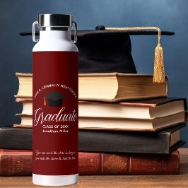 Botella De Agua Graduación de personalizado Maroon 2025 Regalo de 