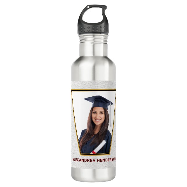 Botella De Agua Graduación Graduada Clase 2022 Foto Felicitaciones (Anverso)