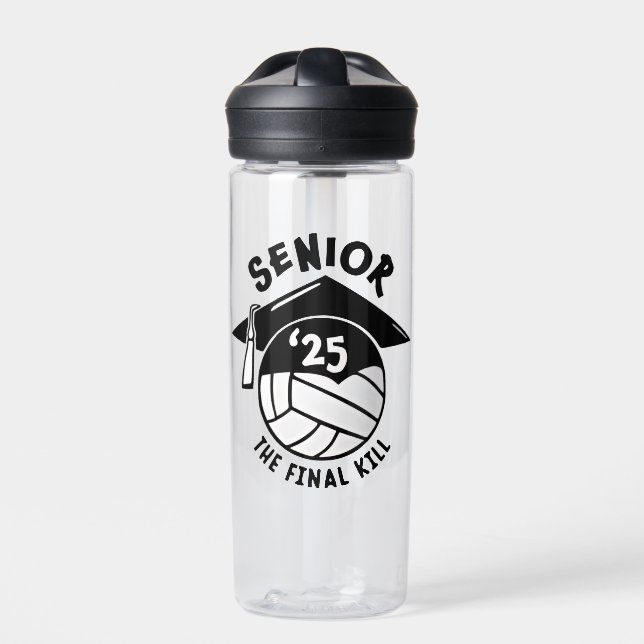 Botella De Agua Graduación Senior 2025 del voleibol (Delante)