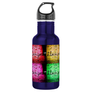 Botella De Agua Graffiti de arte pop Muro de amor