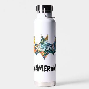 Botella De Agua Graffiti del logo de Batman Neon 80