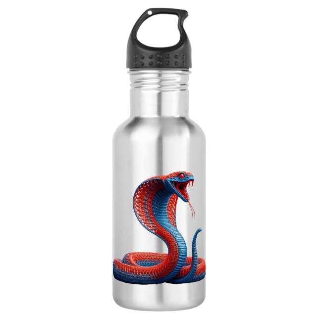 Botella de agua gráfica artística de cobra - Vibra (Anverso)