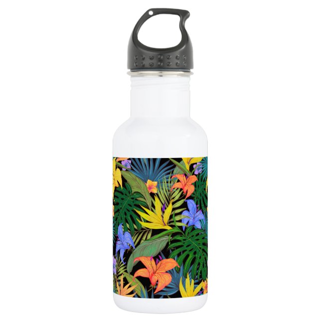 Botella De Agua Gráfica de flor tropical Hawai Aloha (Anverso)