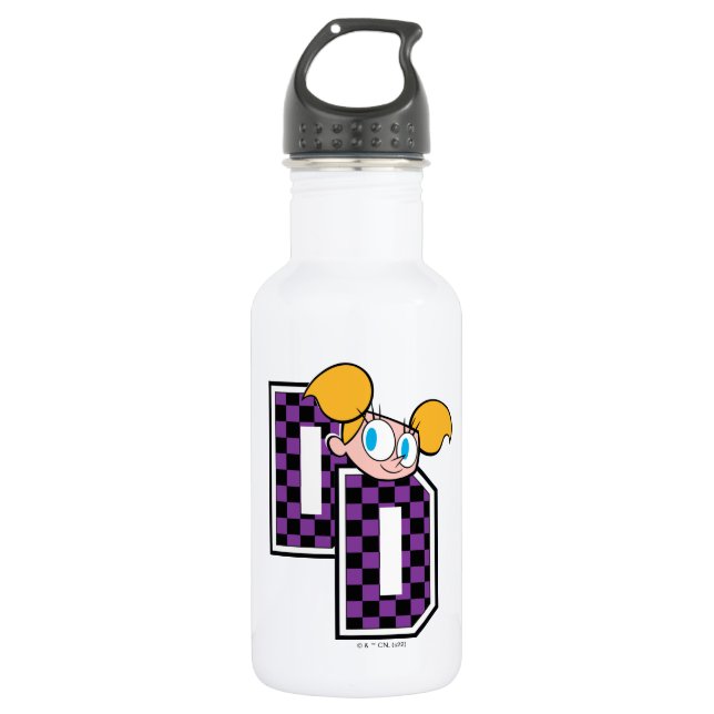 Botella De Agua Gráfica De Letras Atléticas Dee Dee (Anverso)
