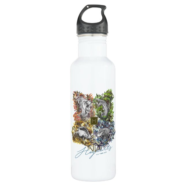 Botella De Agua Gráfica floral de la insignia HOGWARTS™ (Anverso)