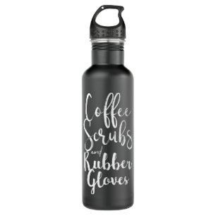 Botella De Agua GRÁFICAS DE CAFÉ Y GUANTES DE GOMA ENFERMERÍA dive