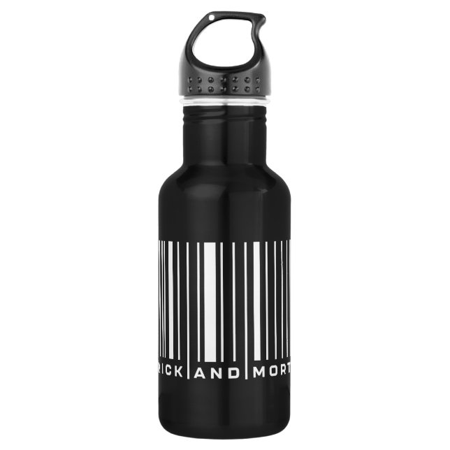 Botella De Agua Gráfico de códigos de barras de Rick y Morty (Anverso)