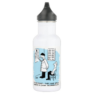 Botella De Agua Gráfico de pared de cheques optometristas