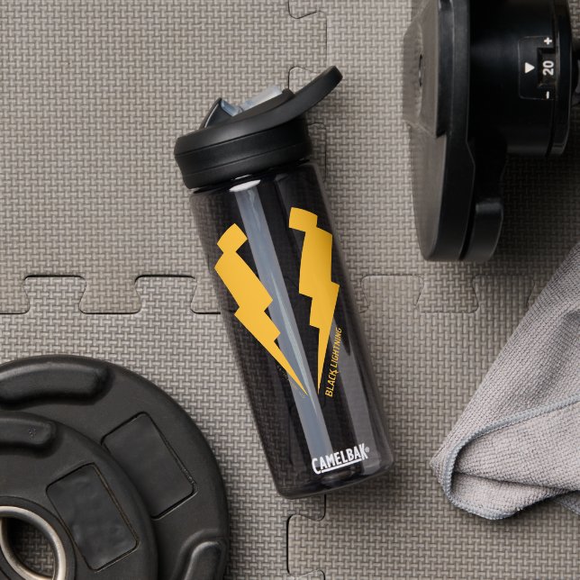 Botella De Agua Gráfico de pernos de luz negra (Gimnasio)