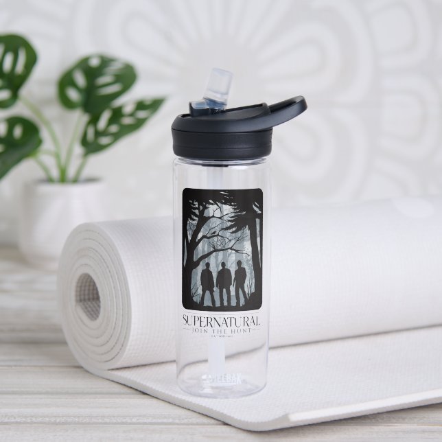 Botella De Agua Gráfico de silueta forestal sobrenatural (Yoga)
