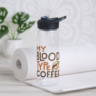 Botella De Agua Gráfico de Tipo de Sangre de Café para Regalo de A