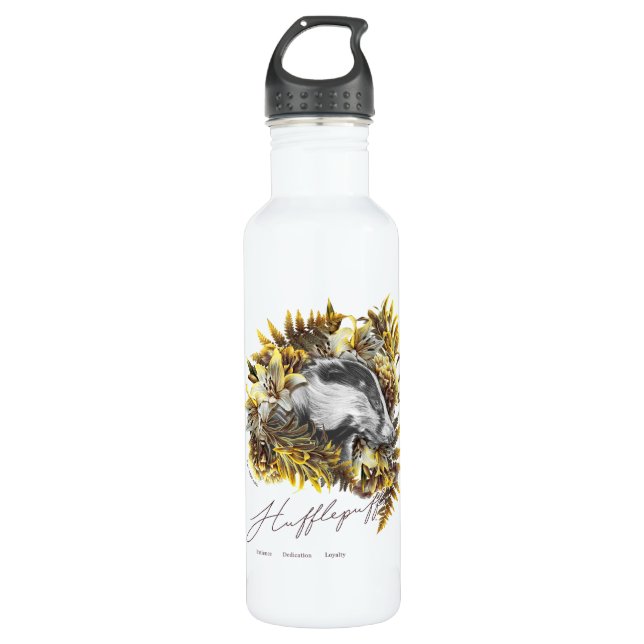 Botella De Agua Gráfico floral HARRY POTTER™ HUFFLEPUFF™ (Anverso)