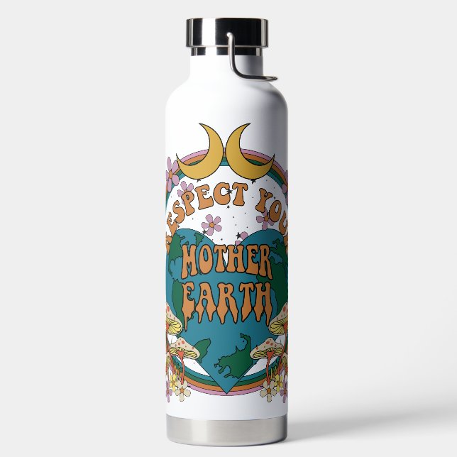 Botella De Agua Gráfico retro madre tierra de 70 (Izquierda)