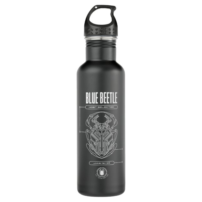 Botella De Agua Gráfico técnico de escarabajo azul (Anverso)
