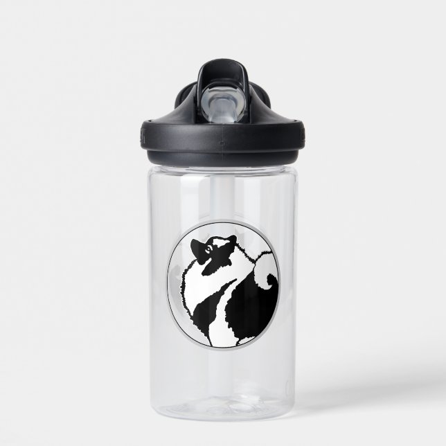 Botella De Agua Gráficos de Keeshond - Arte de perro original lind (Delante)