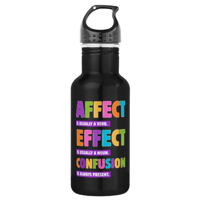 Botella De Agua Gramática de efecto vs efecto - Gramática divertid (Anverso)