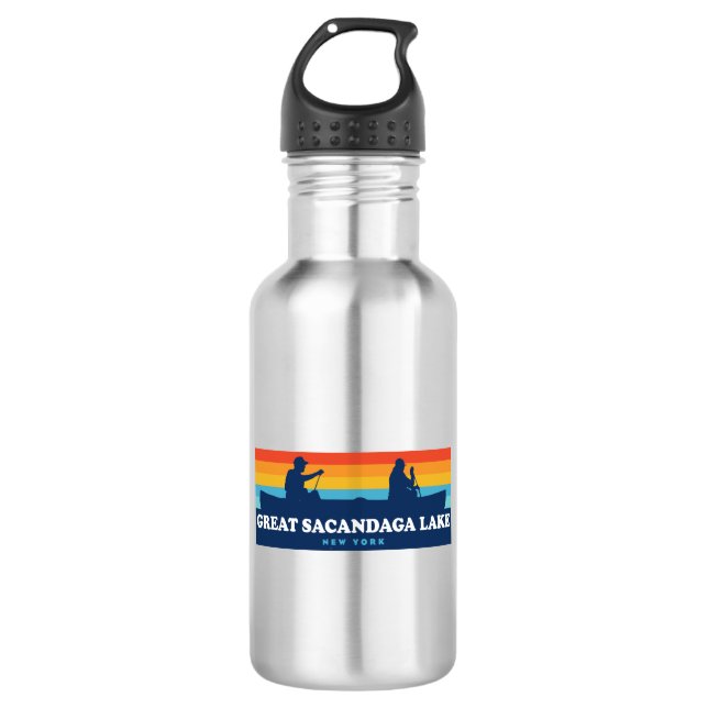 Botella De Agua Gran Lago Sacandaga Nueva York Canoa (Anverso)