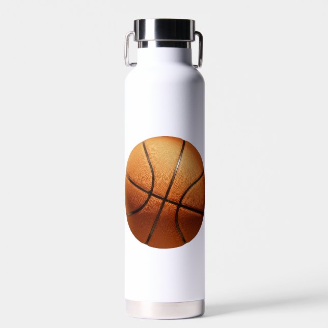 Botella De Agua Gran Naranja Brillante Baloncesto, (Delantero)