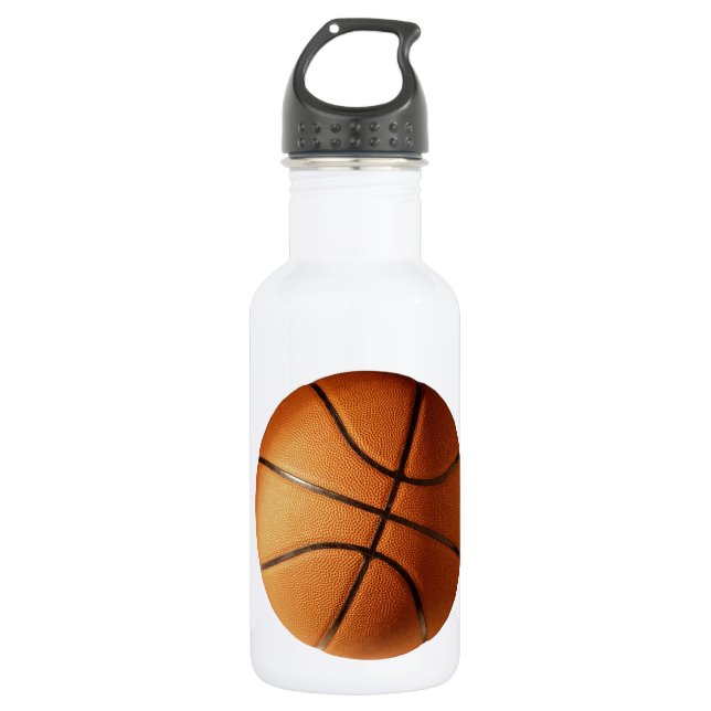 Botella De Agua Gran Naranja Brillante Baloncesto, (Anverso)