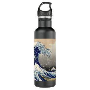 Botella De Agua Gran ola de pintura japonesa Kanagawa