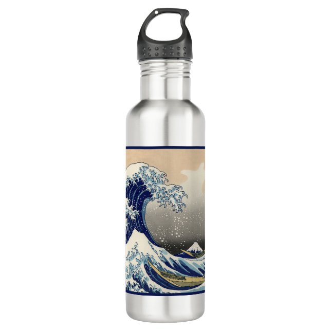 Botella De Agua Gran ola frente al mar de Kanagawa y Monte Fuji Ja (Anverso)