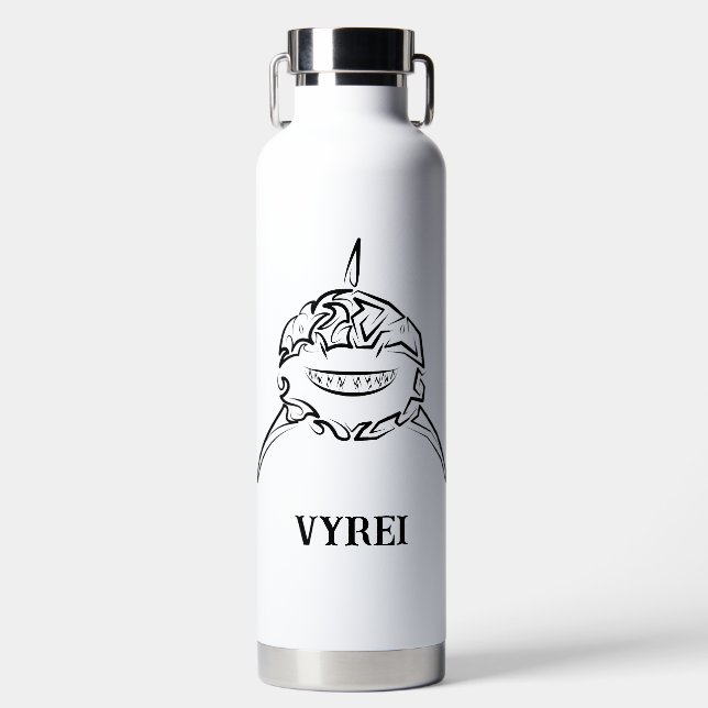 Botella De Agua Gran tiburón blanco y negro tribal (Delantero)