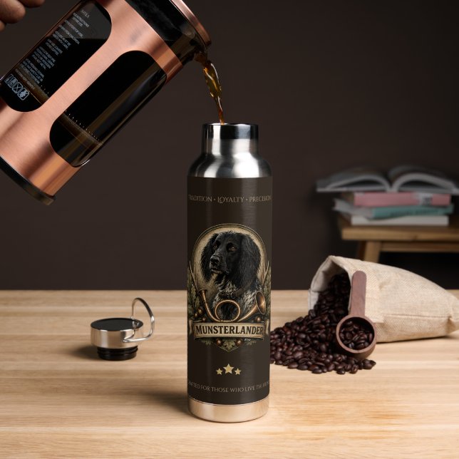 Botella De Agua Grande Munsterlander (Café (girado))