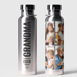 Botella De Agua Grandpa   Grandfather Simple 4 Photo Custom Year