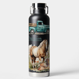 Botella De Agua Granja de caballos de un hombre