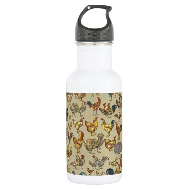 Botella De Agua Granja de pollo de gallo (Anverso)