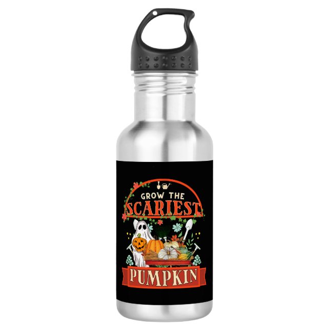 Botella De Agua Granjero de Calabazas Halloween (Anverso)