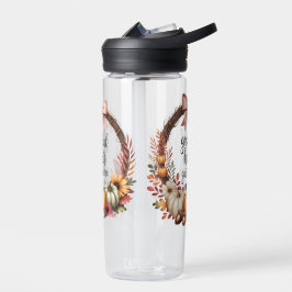 Botella De Agua Grateful hearts gather here Thanksgiving cozy fall