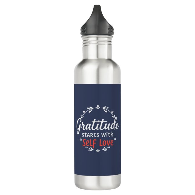 Botella De Agua Gratitud y amor propio Personalizable (Izquierda)