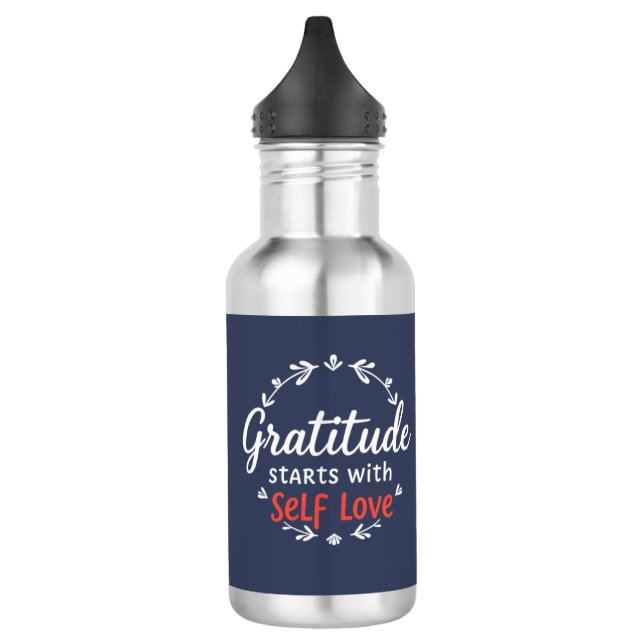 Botella De Agua Gratitud y amor propio Personalizable (Izquierda)