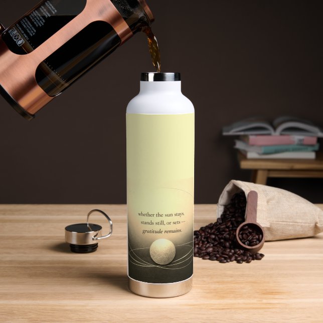 Botella De Agua Gratitude Remains™: Love & Intention | Thor Copper (Café (girado))