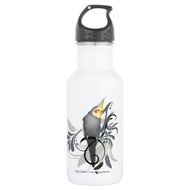 Botella De Agua Gray Cockatiel (Anverso)