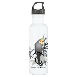 Botella De Agua Gray Cockatiel